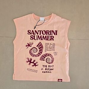 New Zara Girls Santorini Summer Pink Sleeveless Top